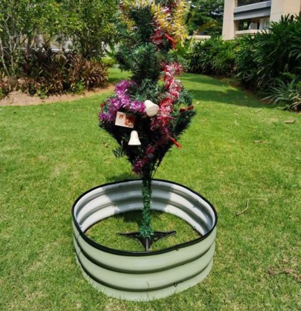 8'' Tall Tree Surround Aluzinc Coated Galvanized Steel Raised Garden  Bed Planting for Trees