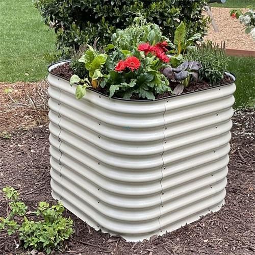 Galvanized Steel Round Raised Garden Planter Bed Garden Design Ideas